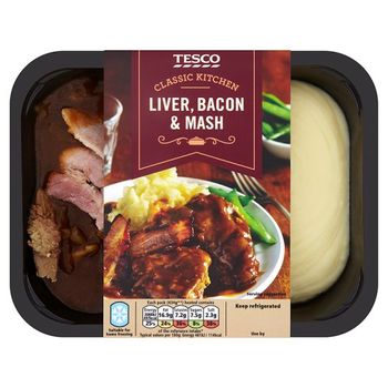 Tesco Classic Kitchen Liver, Bacon And Mash